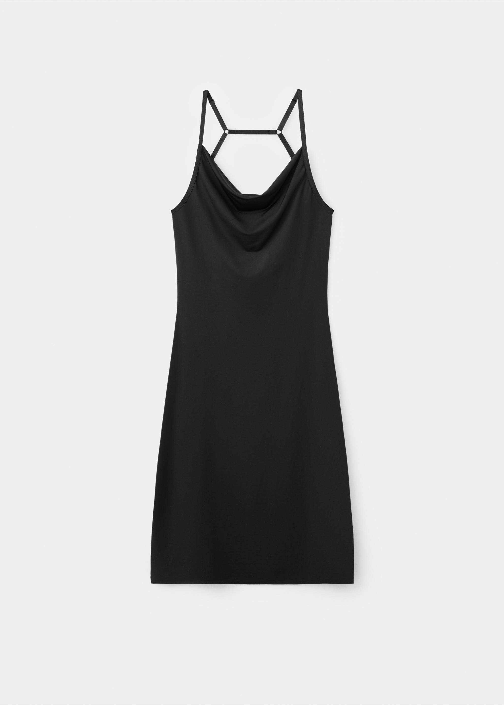 Draped open-back dress - Article without model, Black. Ref: 27069217-00.