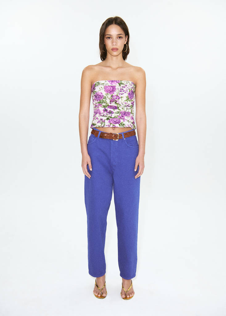 High-waisted Mom-fit jeans — Blue