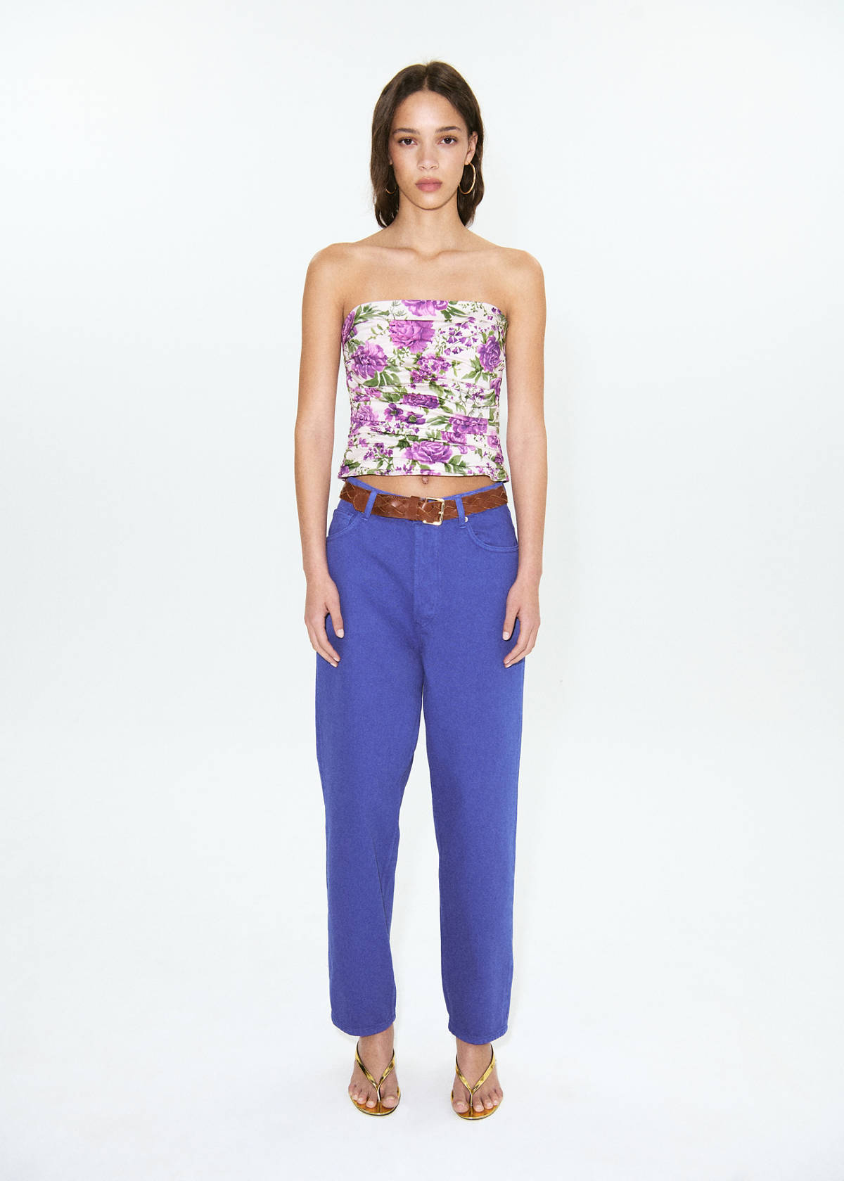 High-waisted Mom-fit jeans — Blue