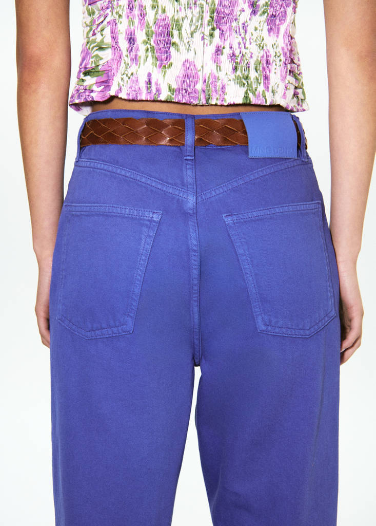 High-waisted Mom-fit jeans — Blue