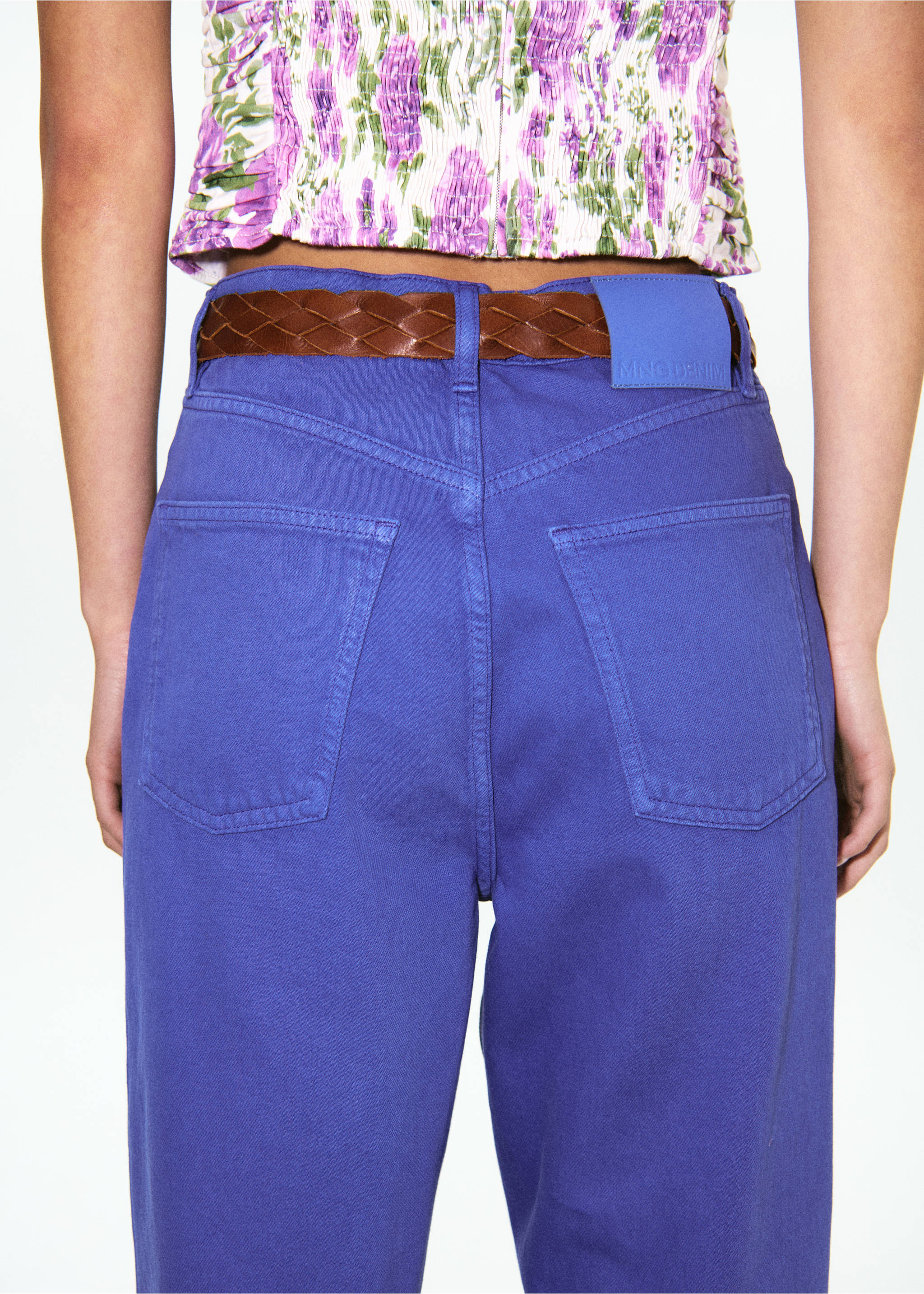 High-waisted Mom-fit jeans - Reverse of the article, Blue. Ref: 27069218-00.