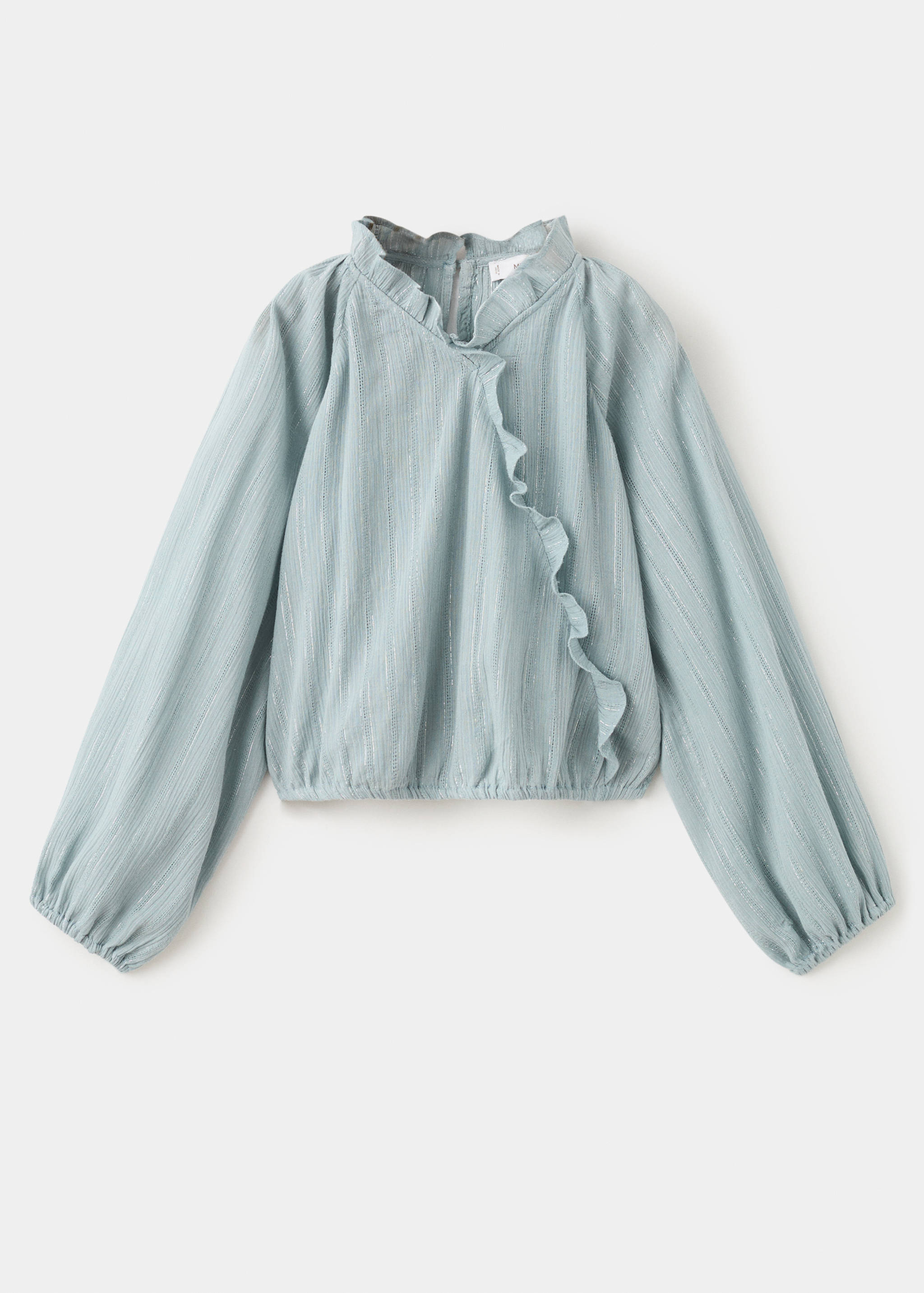 荷叶边金银线衬衫 - null