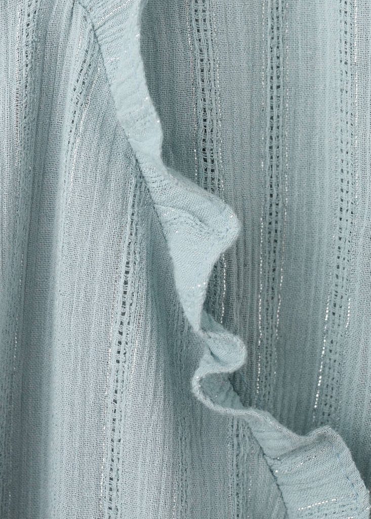 Ruffled lurex blouse — Blue
