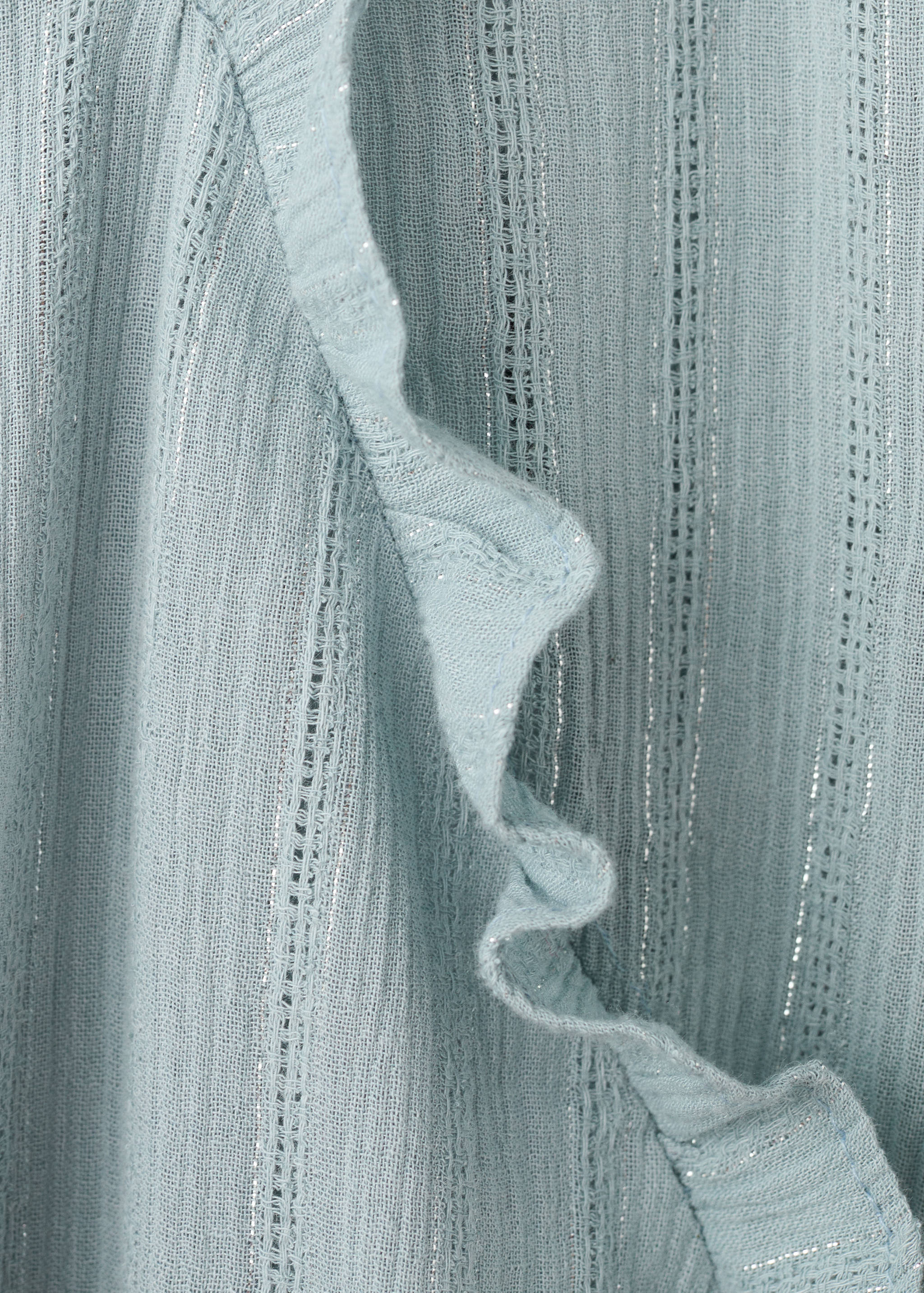 荷叶边金银线衬衫 - null