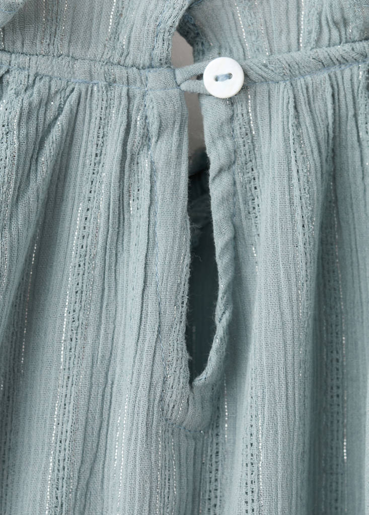 Ruffled lurex blouse — Blue