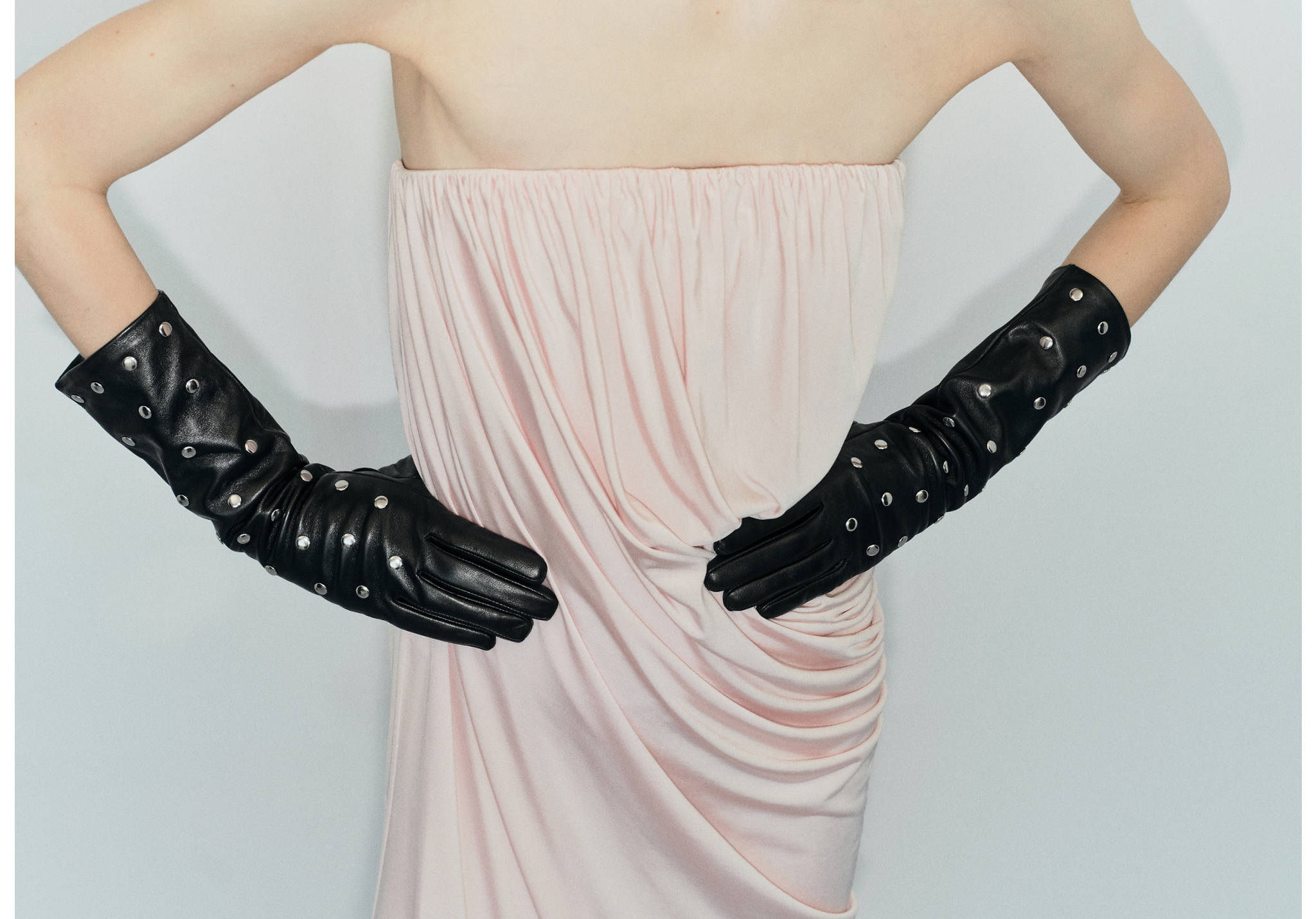 Studded leather gloves - Panoramic plane