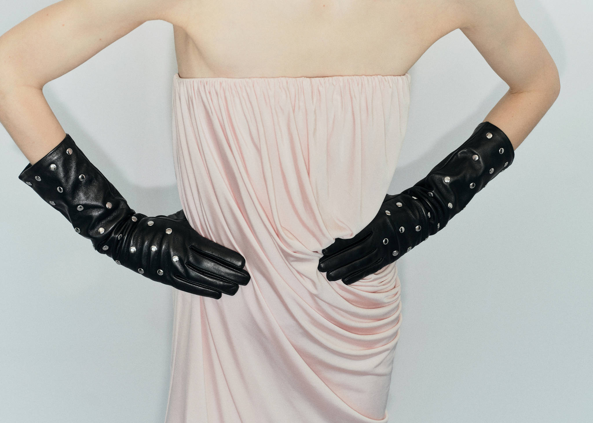 Studded leather gloves - Panoramic plane