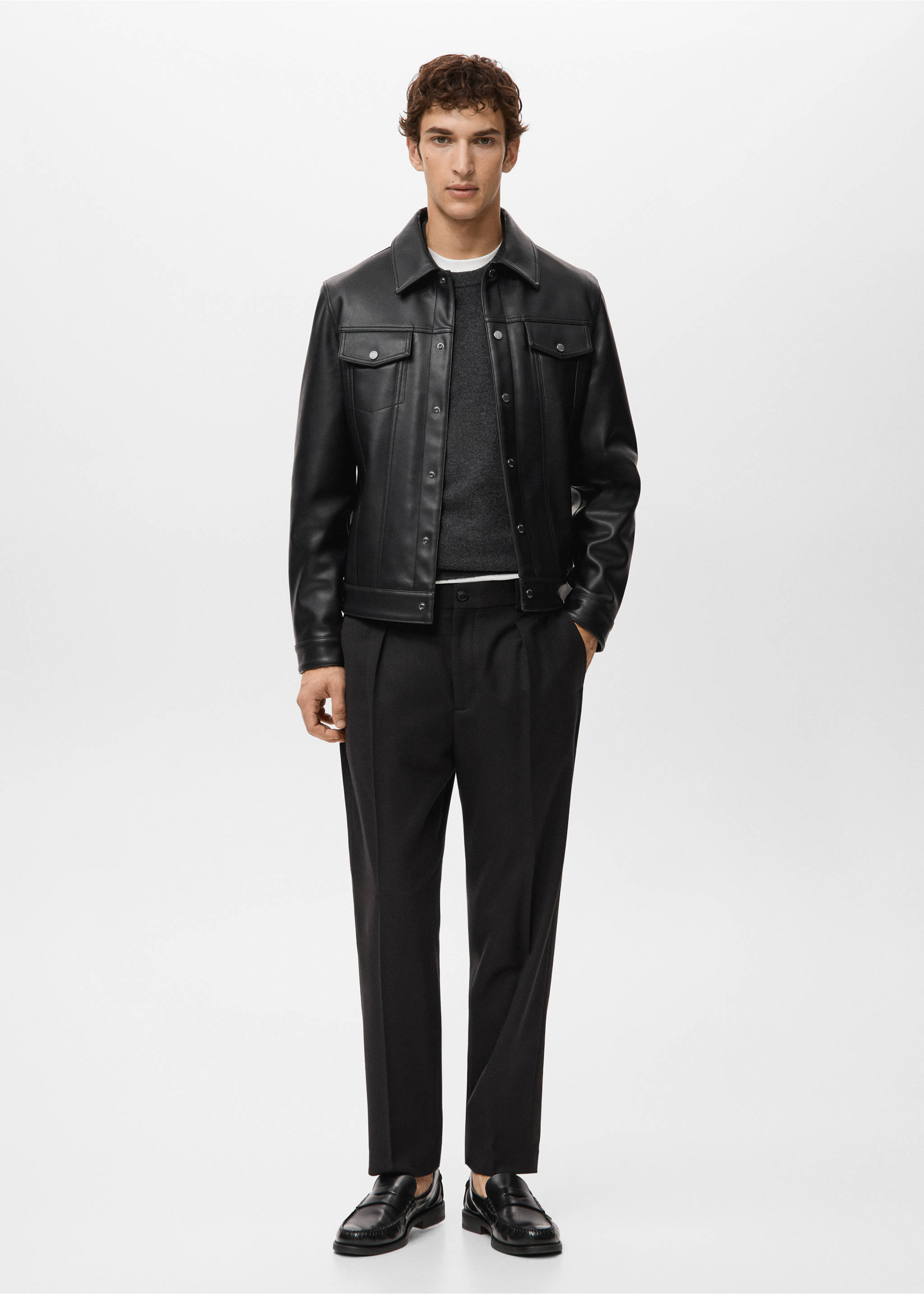 皮革效果口袋外套 - null, 黑色. Ref: 27071172-00.