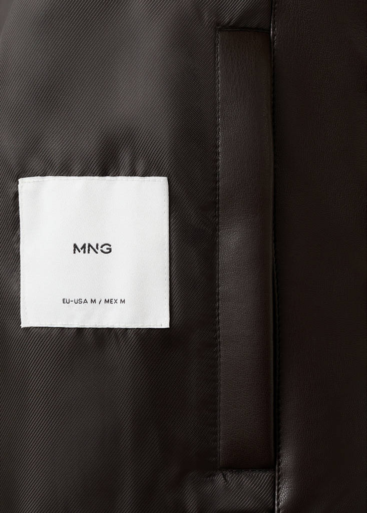 Faux-leather jacket with pockets — Brown