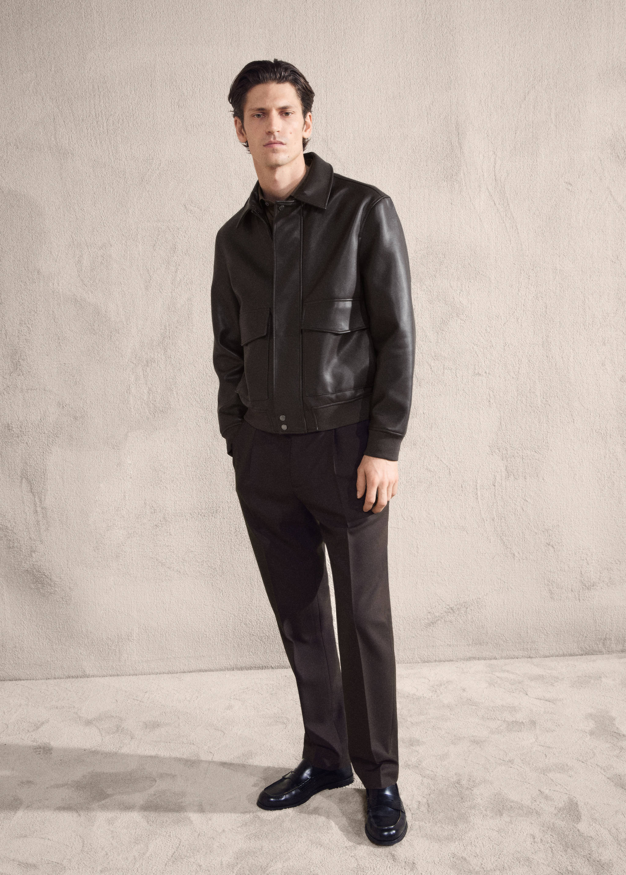Faux-leather jacket with pockets - Details of the article 3