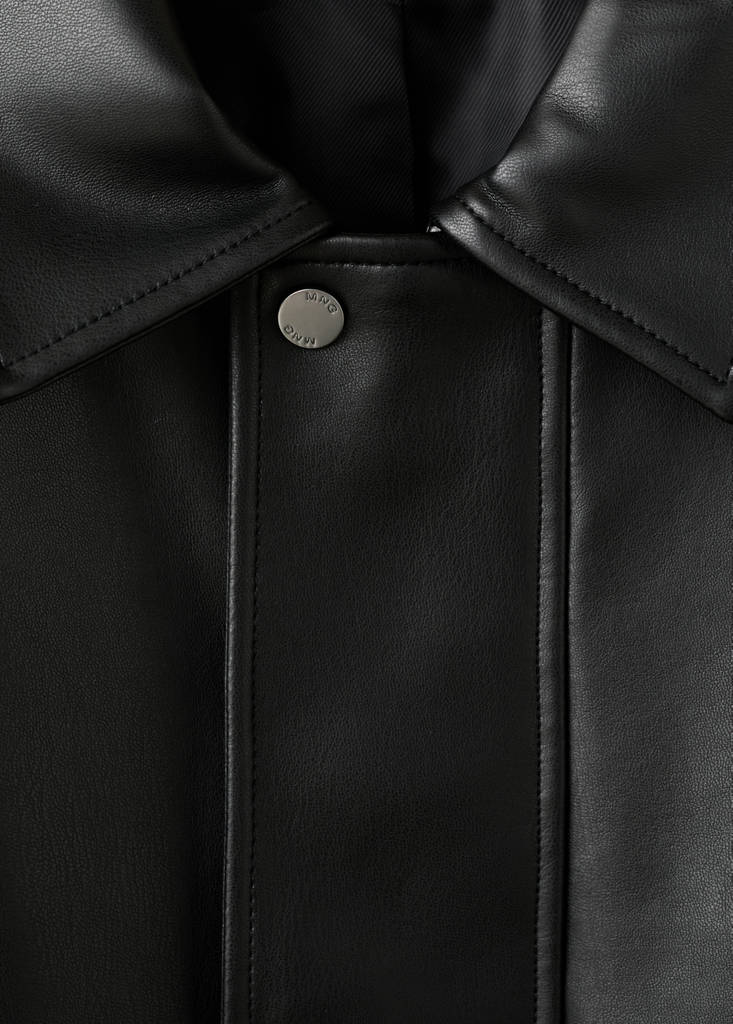 Faux-leather jacket with pockets — Black