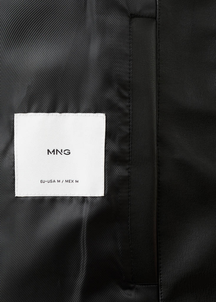 Faux-leather jacket with pockets — Black