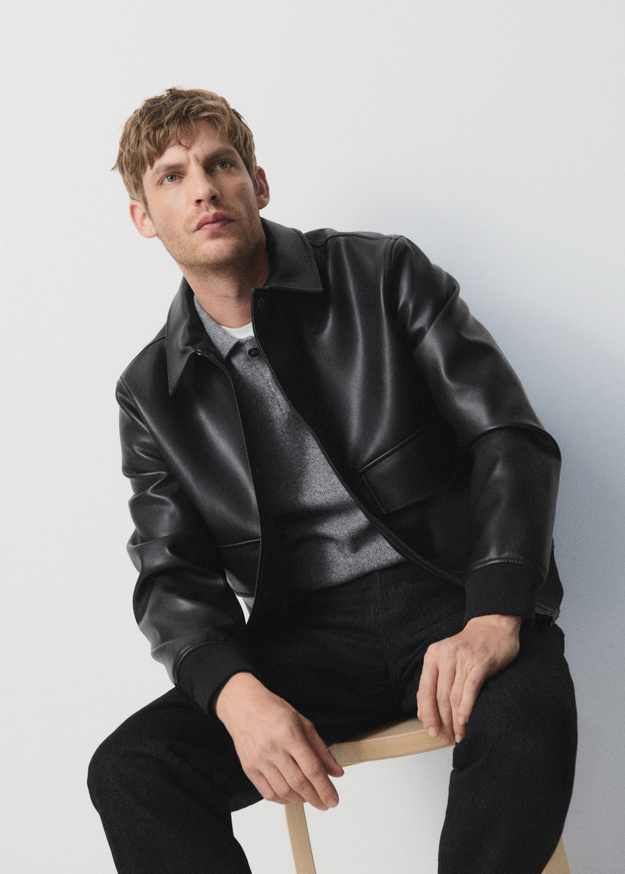 Faux-leather jacket with pockets - Details of the article 3