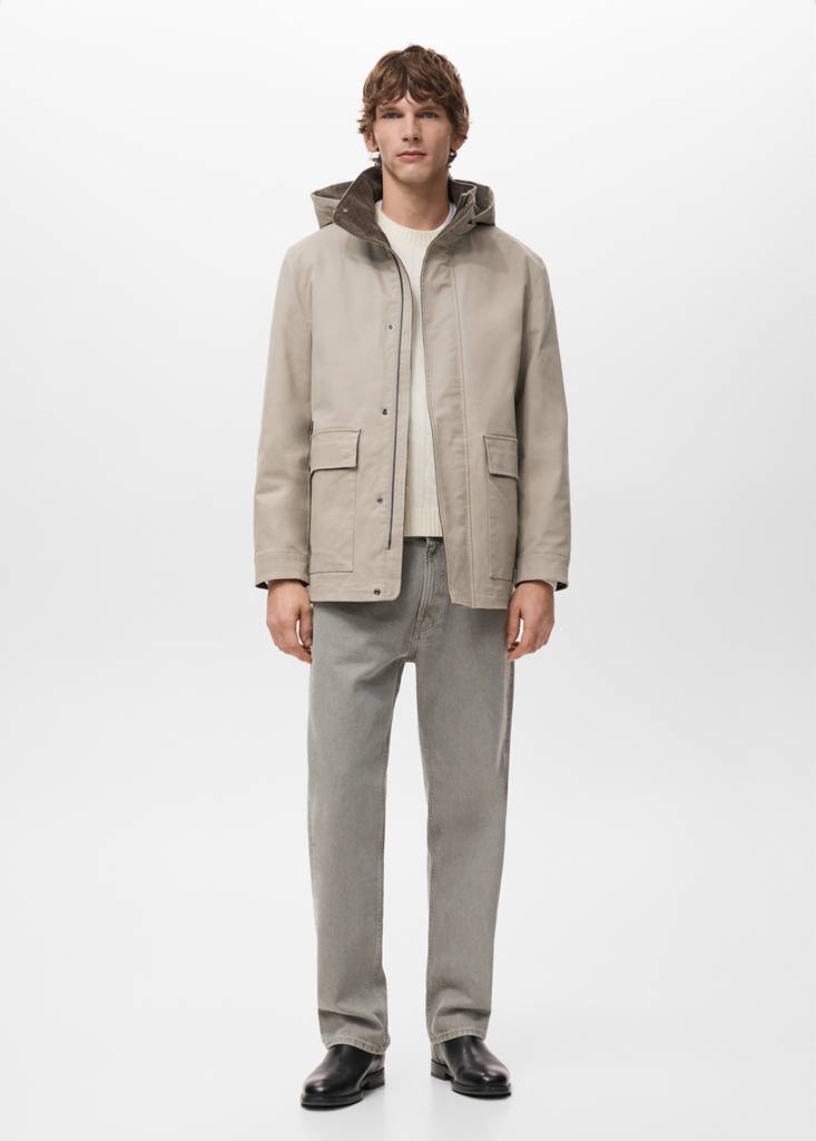 Padded parka with removable inner jacket — Sand