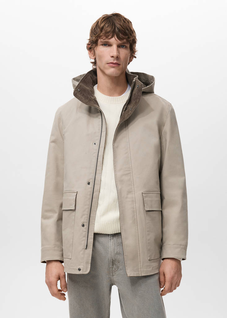 Padded parka with removable inner jacket — Sand