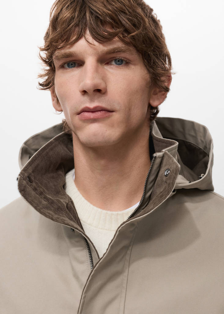 Padded parka with removable inner jacket — Sand