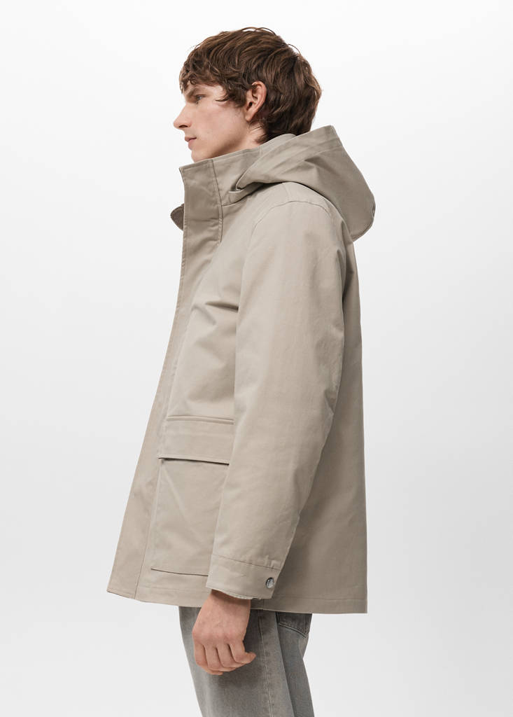 Padded parka with removable inner jacket — Sand