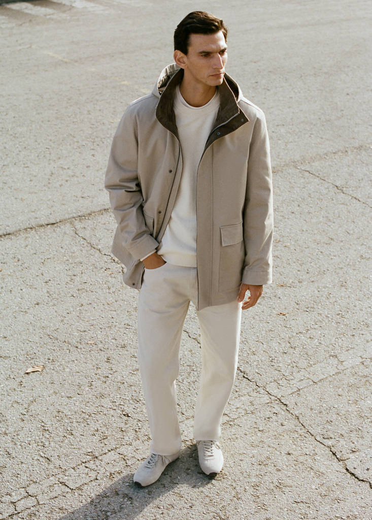 Padded parka with removable inner jacket — Sand
