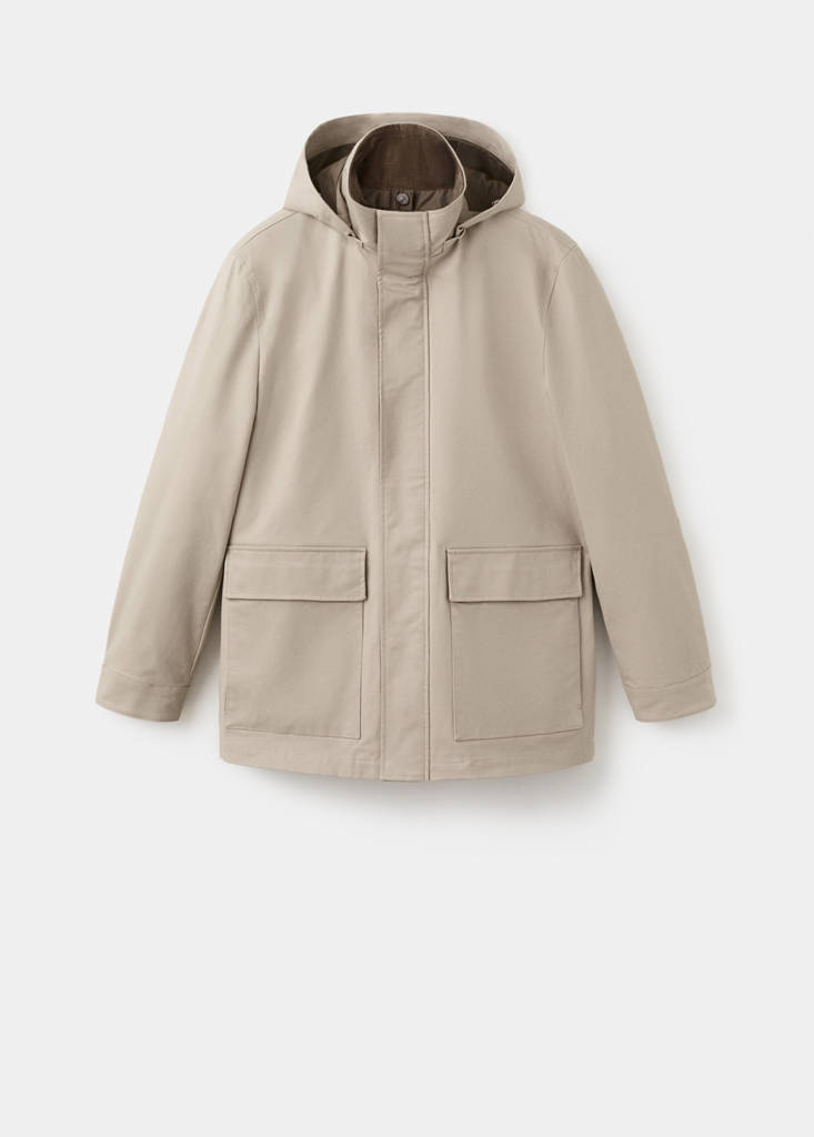 Padded parka with removable inner jacket — Sand