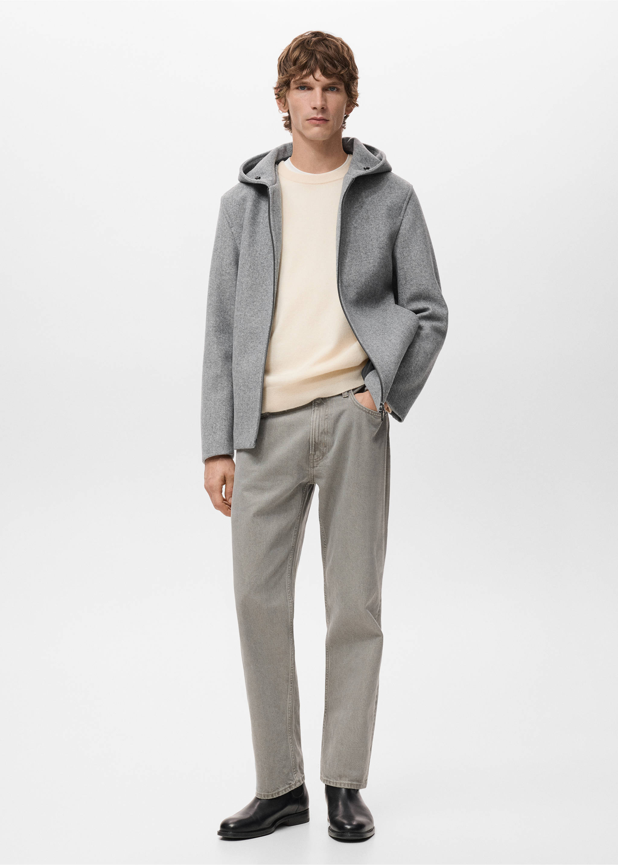Cloth jacket with hood - General plane, Light Heather Grey. Ref: 27071175-00.
