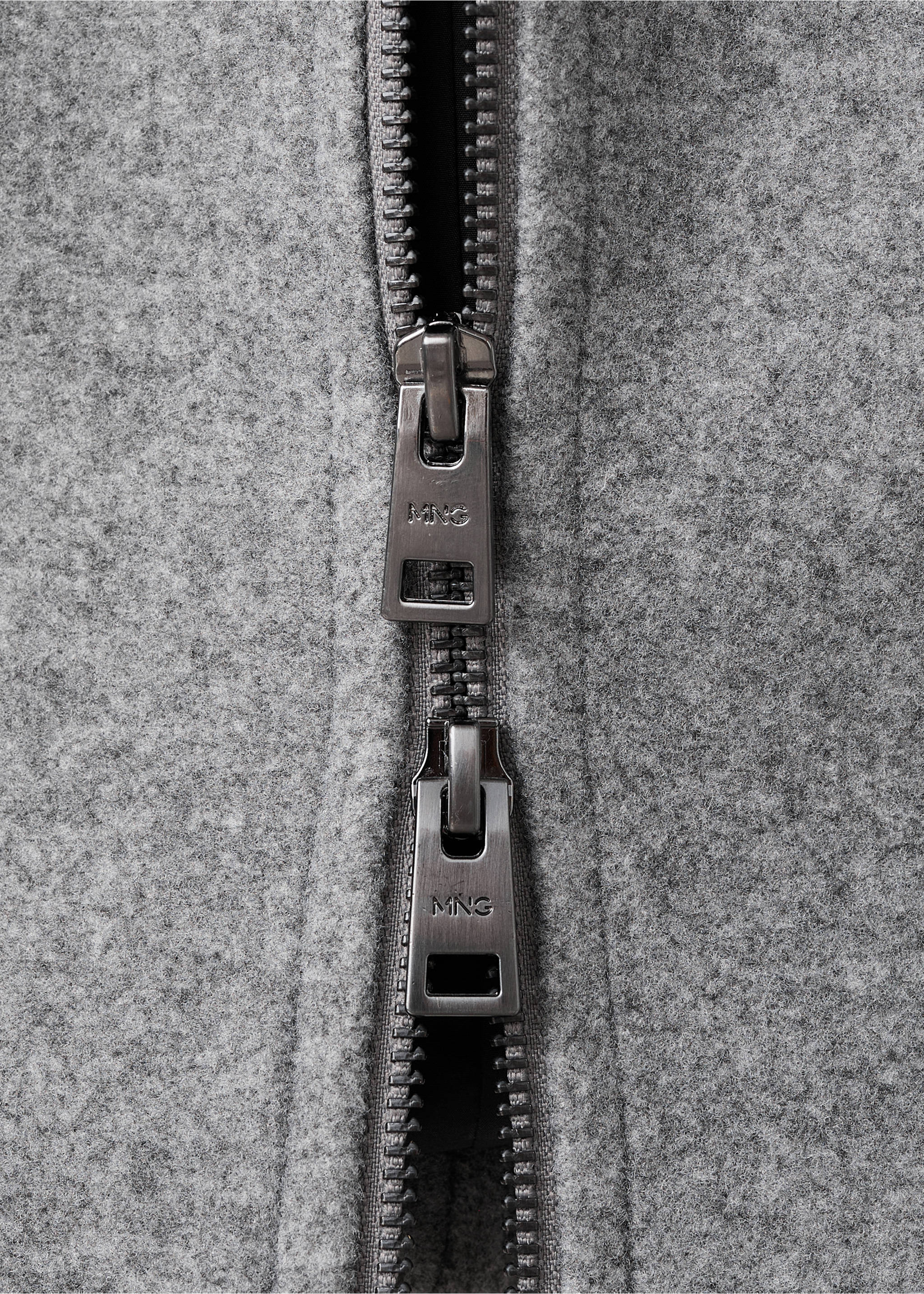 Cloth jacket with hood - Details of the article 8, Light Heather Grey. Ref: 27071175-00.