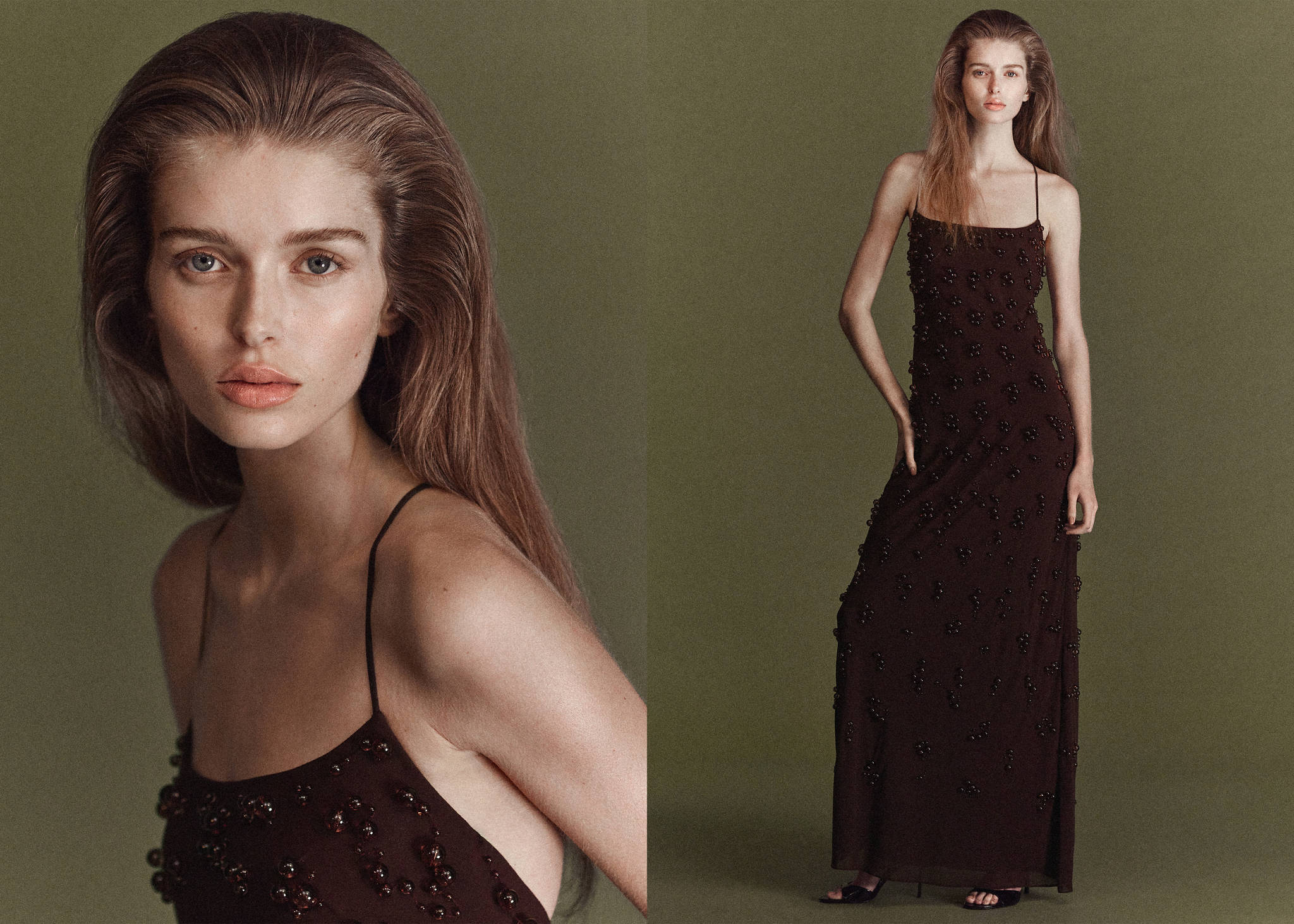 Long dress with embroidered spheres - Panoramic plane