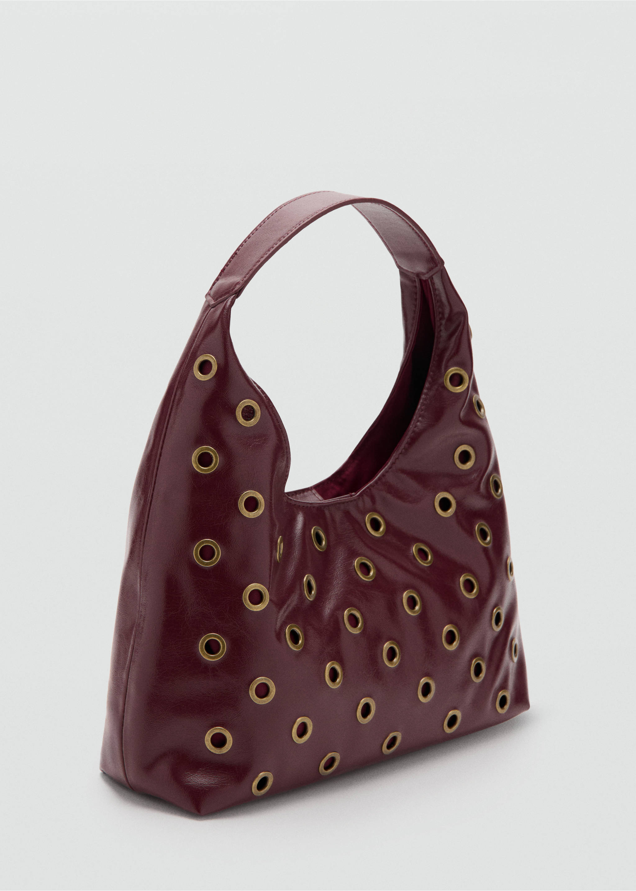 Studded tote bag - Medium plane, Burgundy. Ref: 27071177-00.