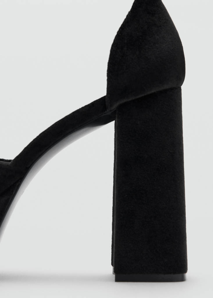 Velvet heel sandals — Black
