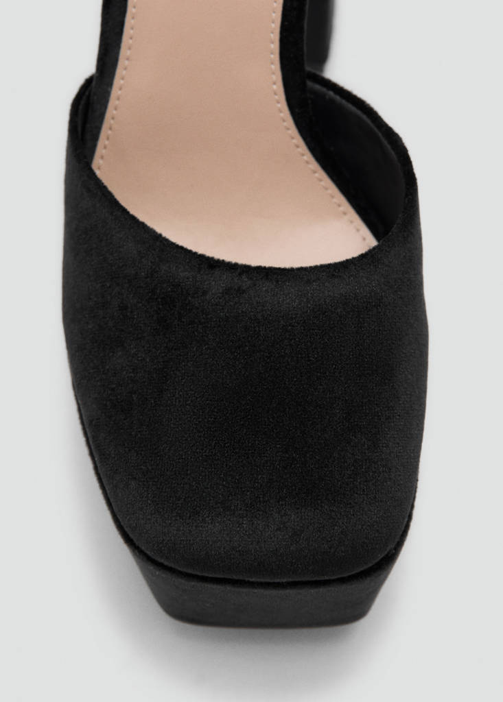 Velvet heel sandals — Black