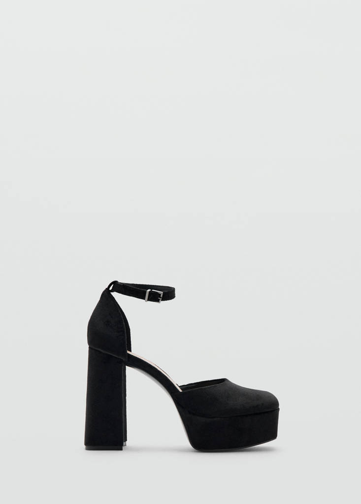 Velvet heel sandals — Black