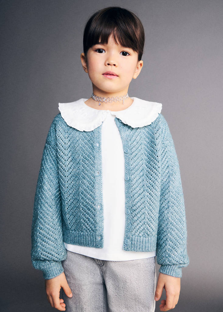 Lurex knitted cardigan - Kids | MANGO USA