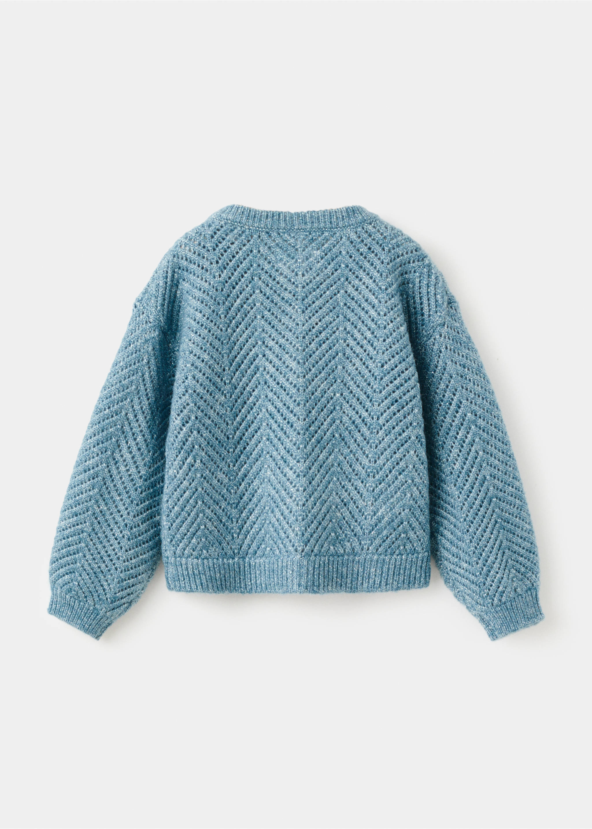 Lurex knitted cardigan - Reverse of the article, Aqua Green. Ref: 27071180-00.