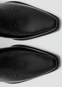 Tall leather boots with tassels — Black 5