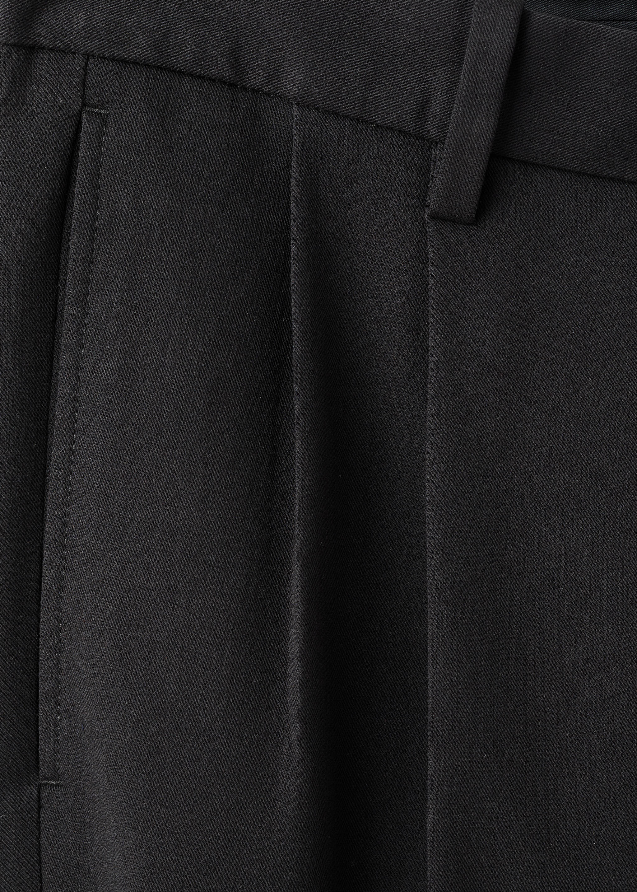 Regular-fit pleated trousers - Details of the article 0, Black. Ref: 27071184-00.