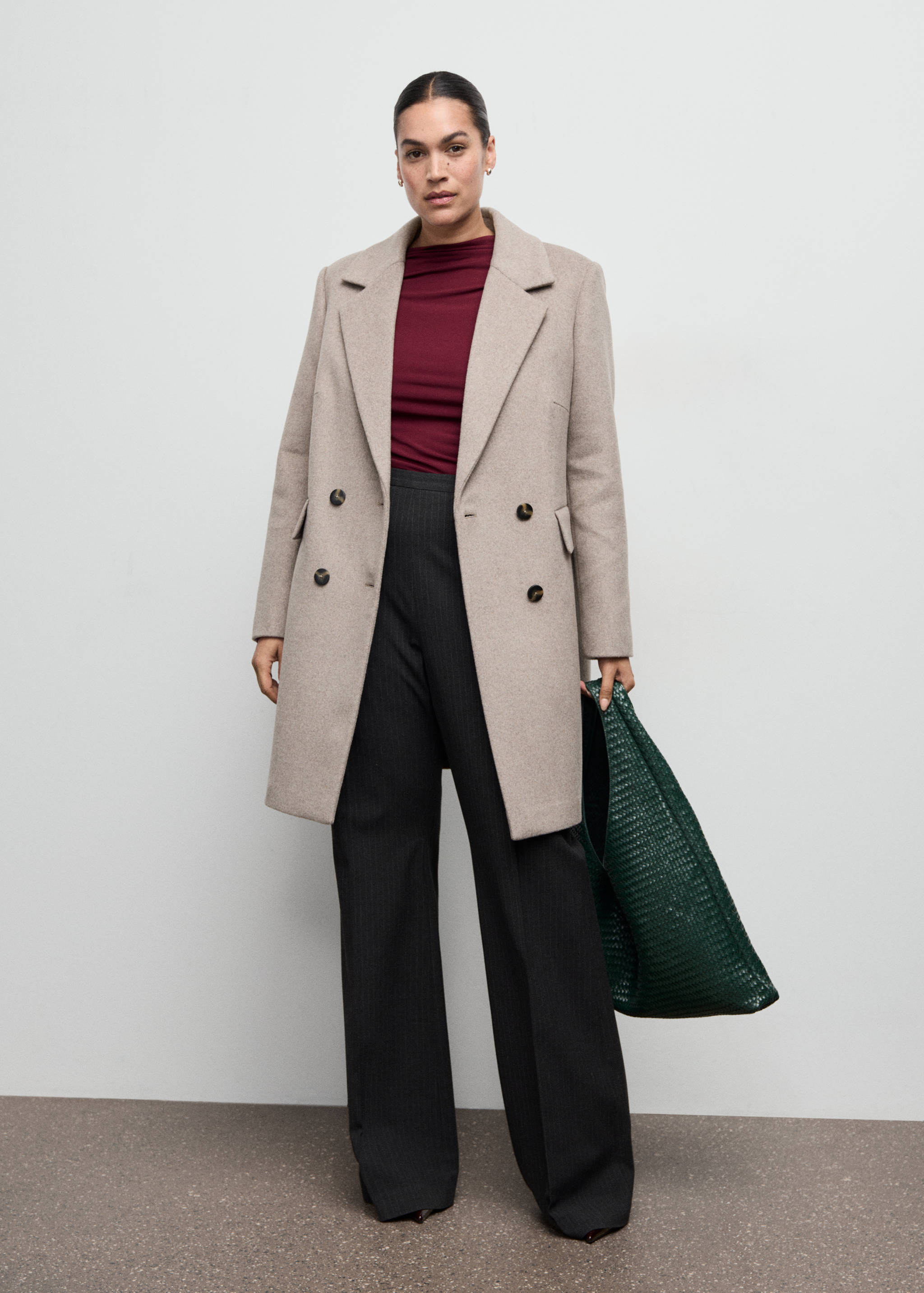 Manteau laine mélangée double boutonnage - Détail de l'article 3