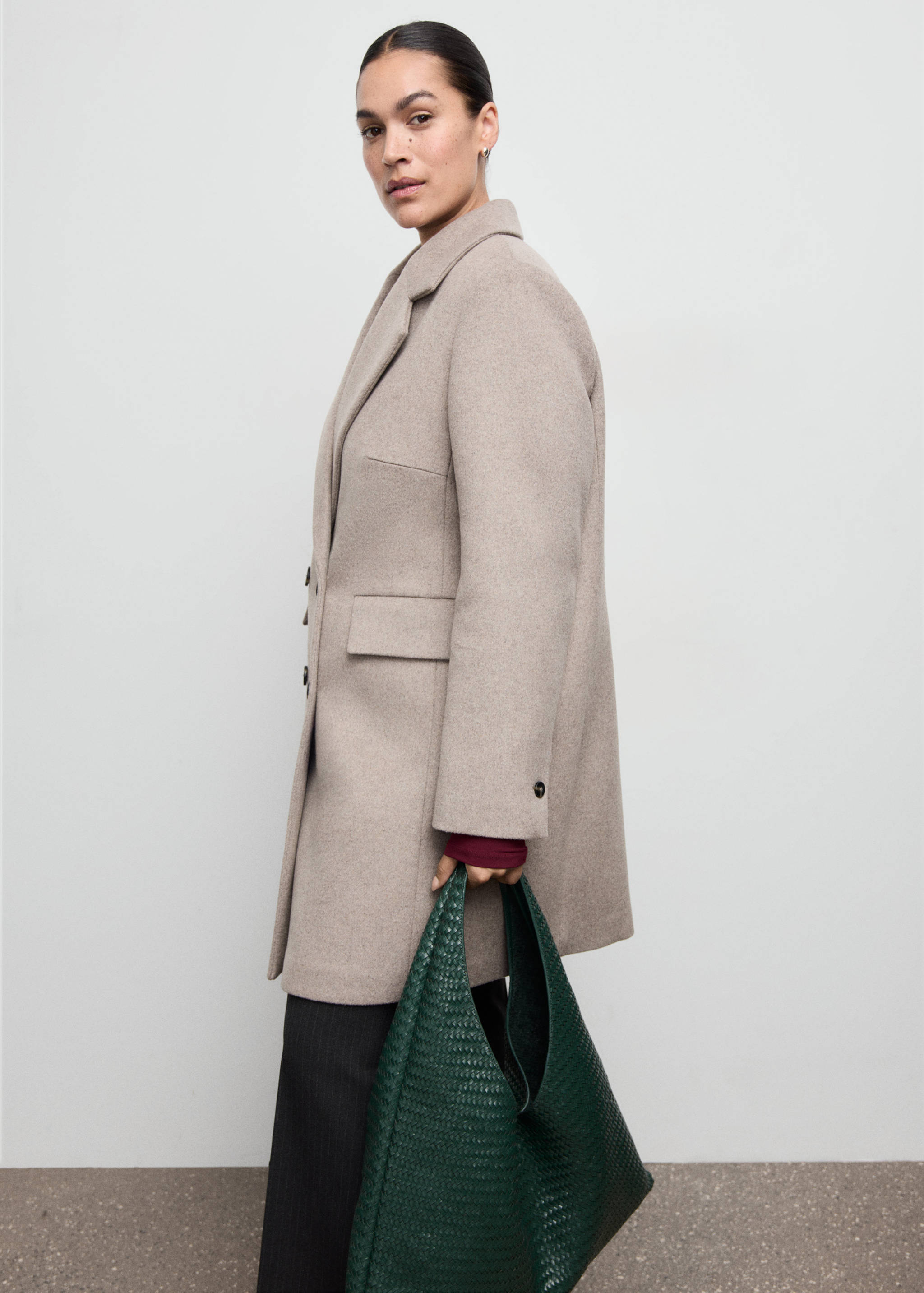 Manteau laine mélangée double boutonnage - Détail de l'article 5