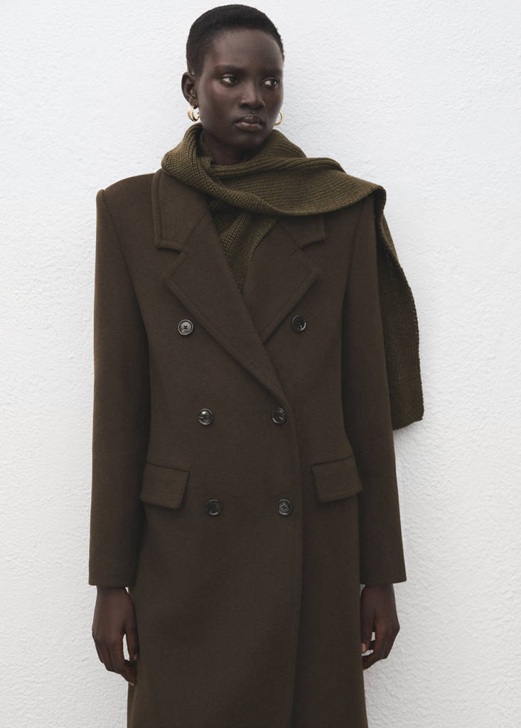 Double-breasted wool coat - Women | MANGO USA
