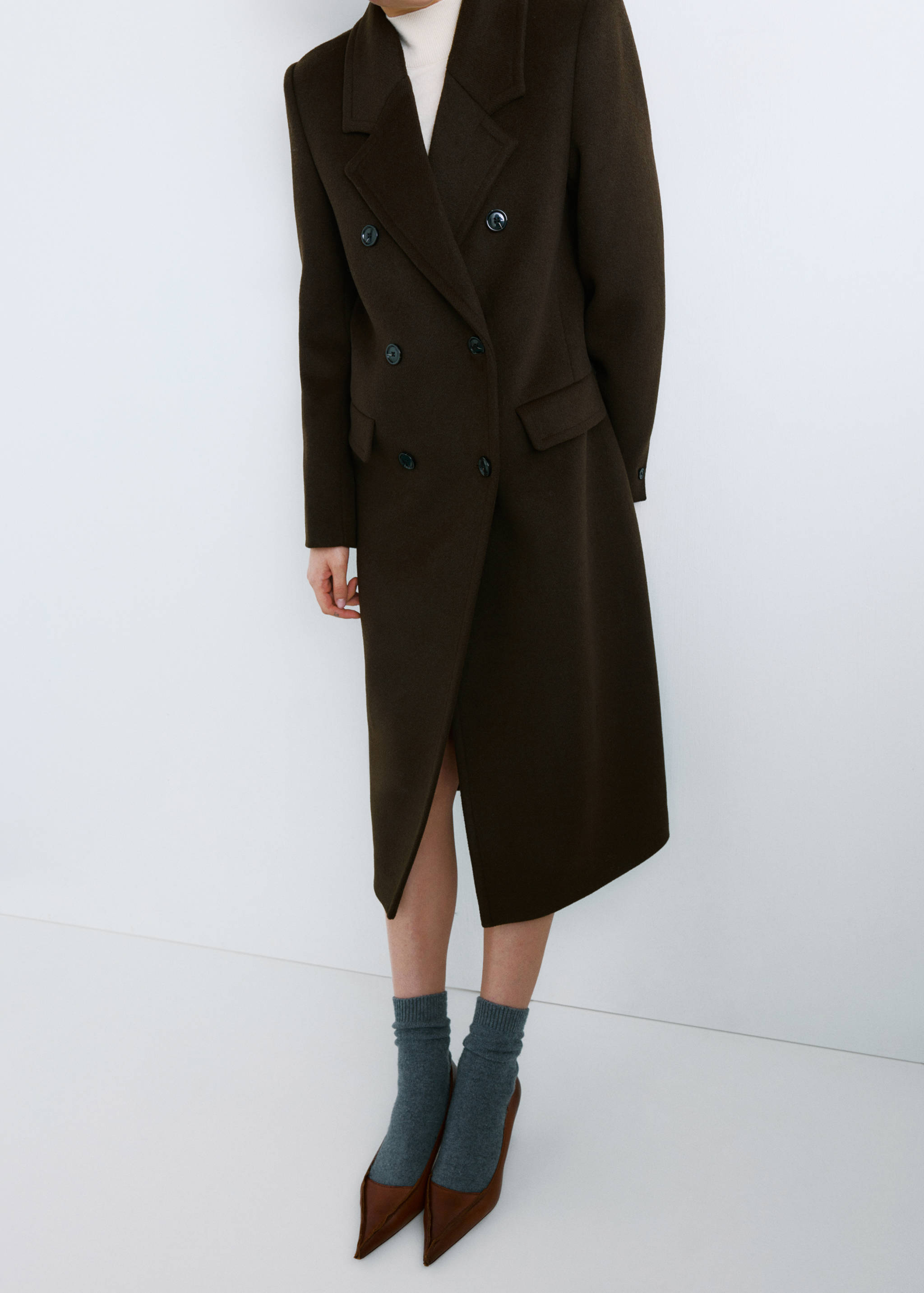Double-breasted wool coat - Medium plane