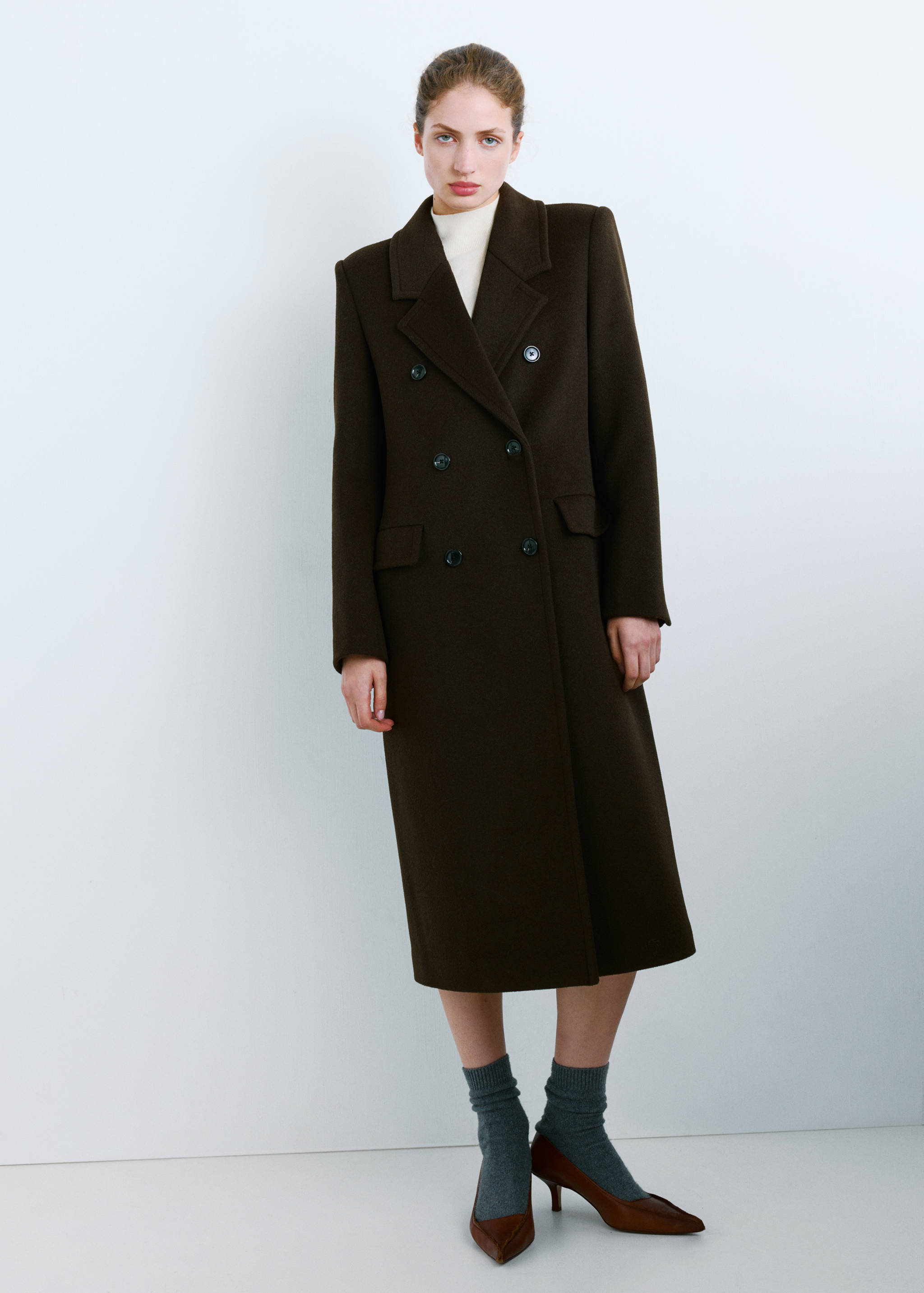 Double-breasted wool coat - General plane