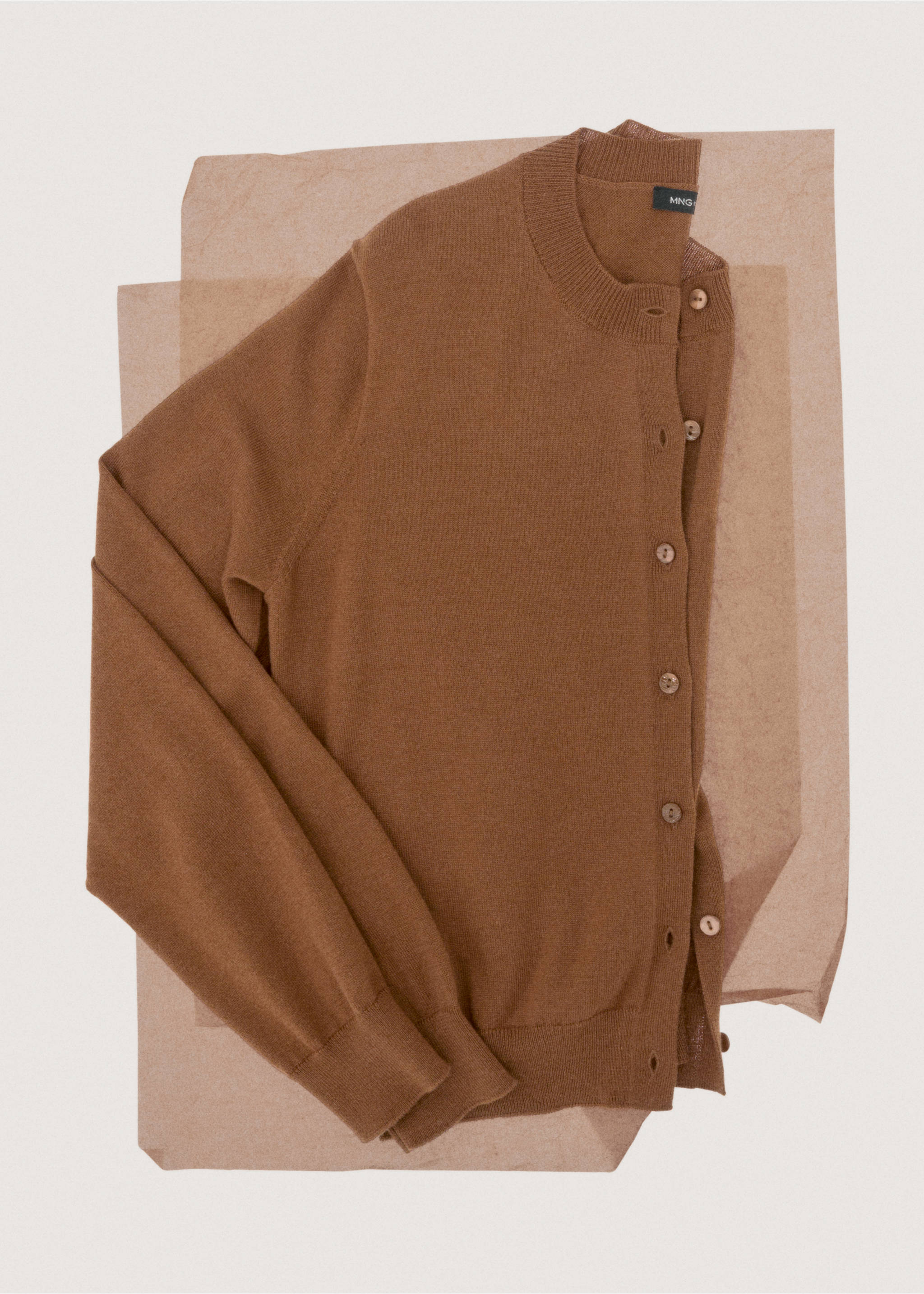 سترة من مزيج الصوف بنسيج مترابط ثقيل - تفاصيل المنتج 7, التبغ البني. Ref: 27071191-00.