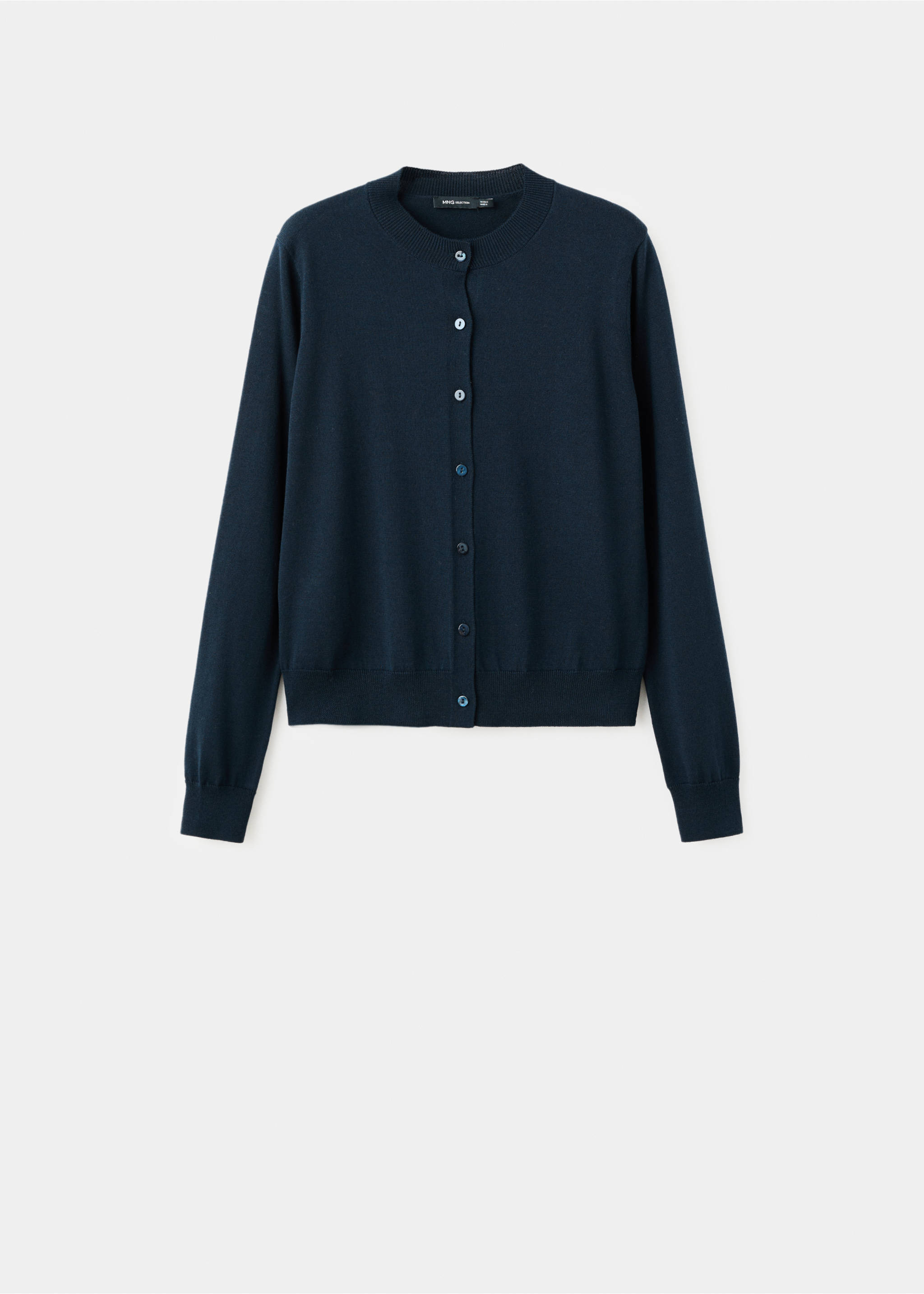 Chunky-knit wool-blend cardigan - Article without model, Dark Navy. Ref: 27071191-00.