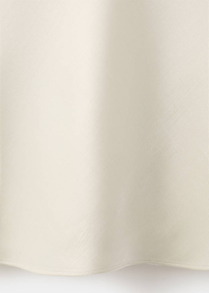 Satin dress with a low-cut neckline — Ivory White