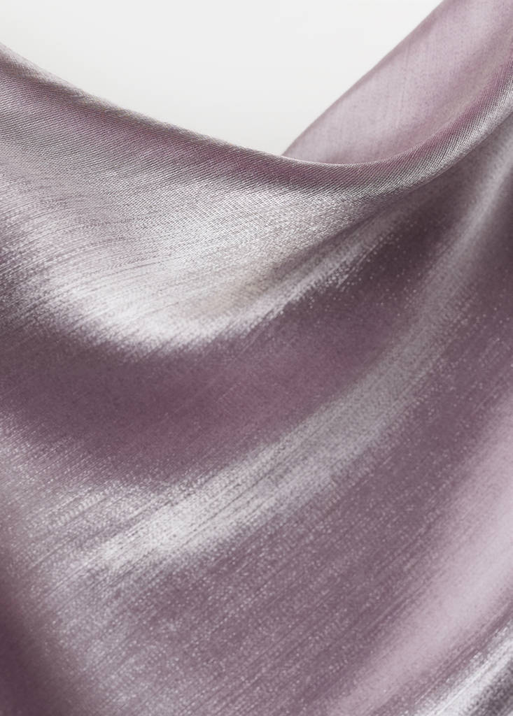 Satin dress with a low-cut neckline — Medium Brown