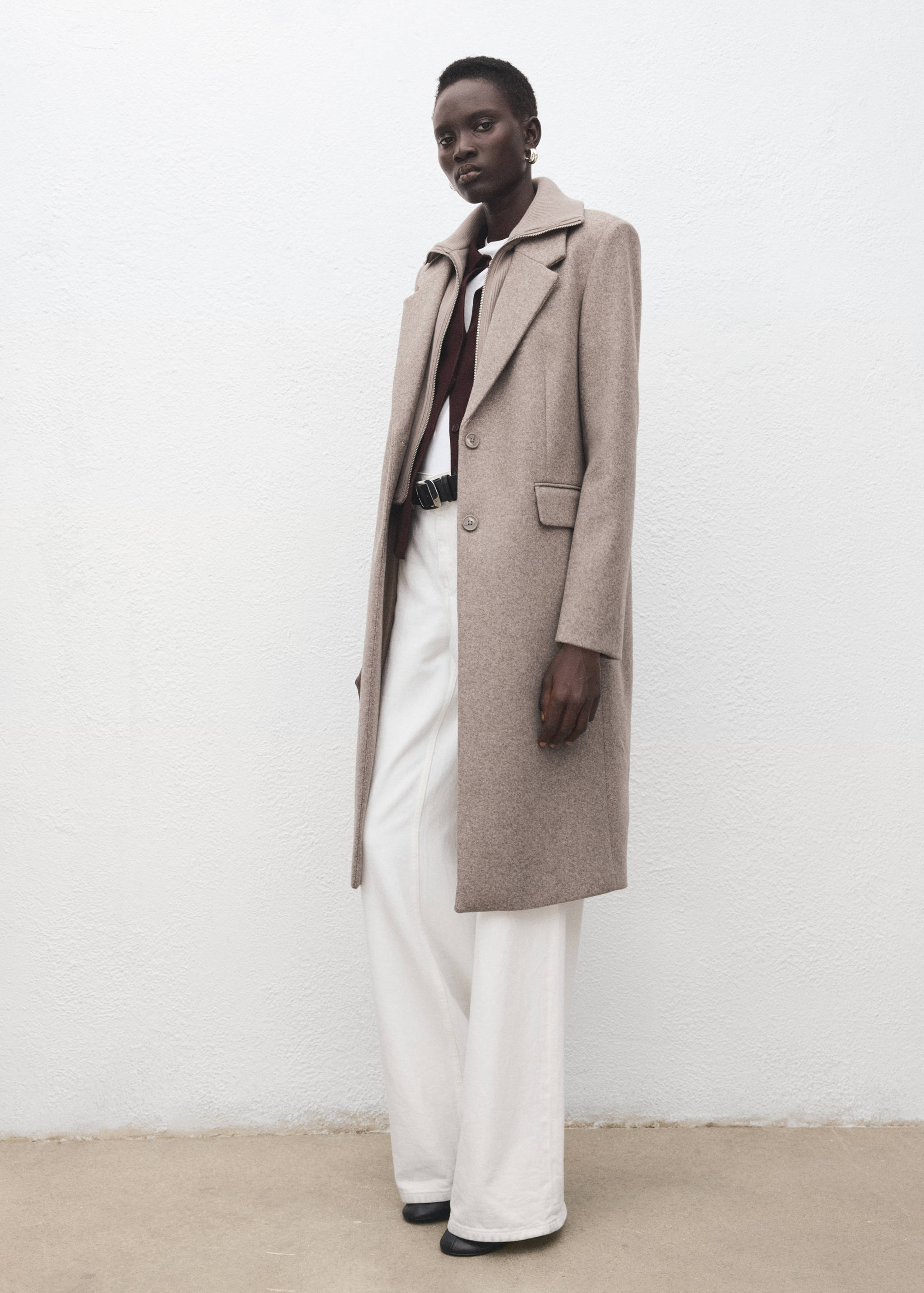 Combined coat with detachable collar - General plane