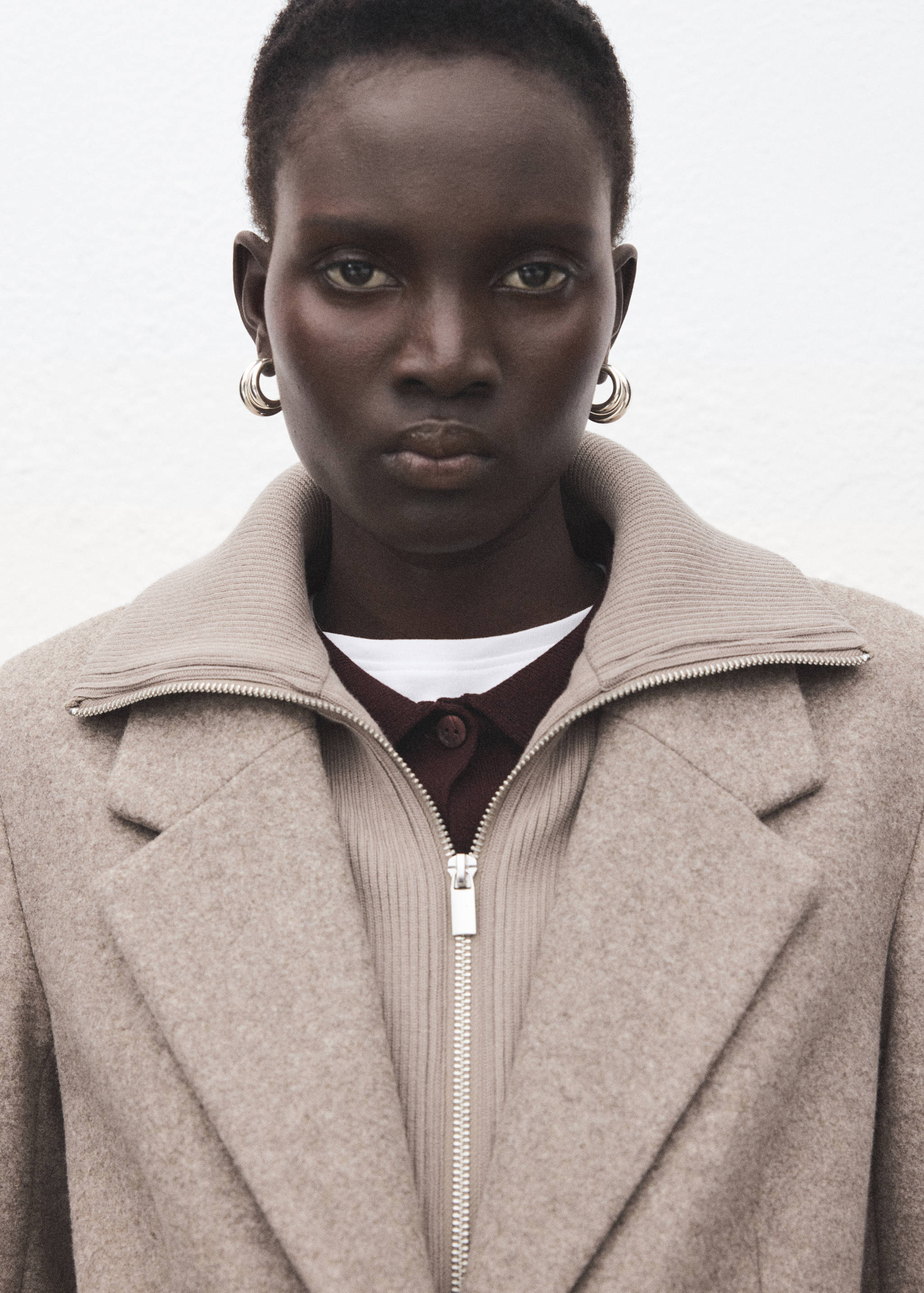 Combined coat with detachable collar - Details of the article 1