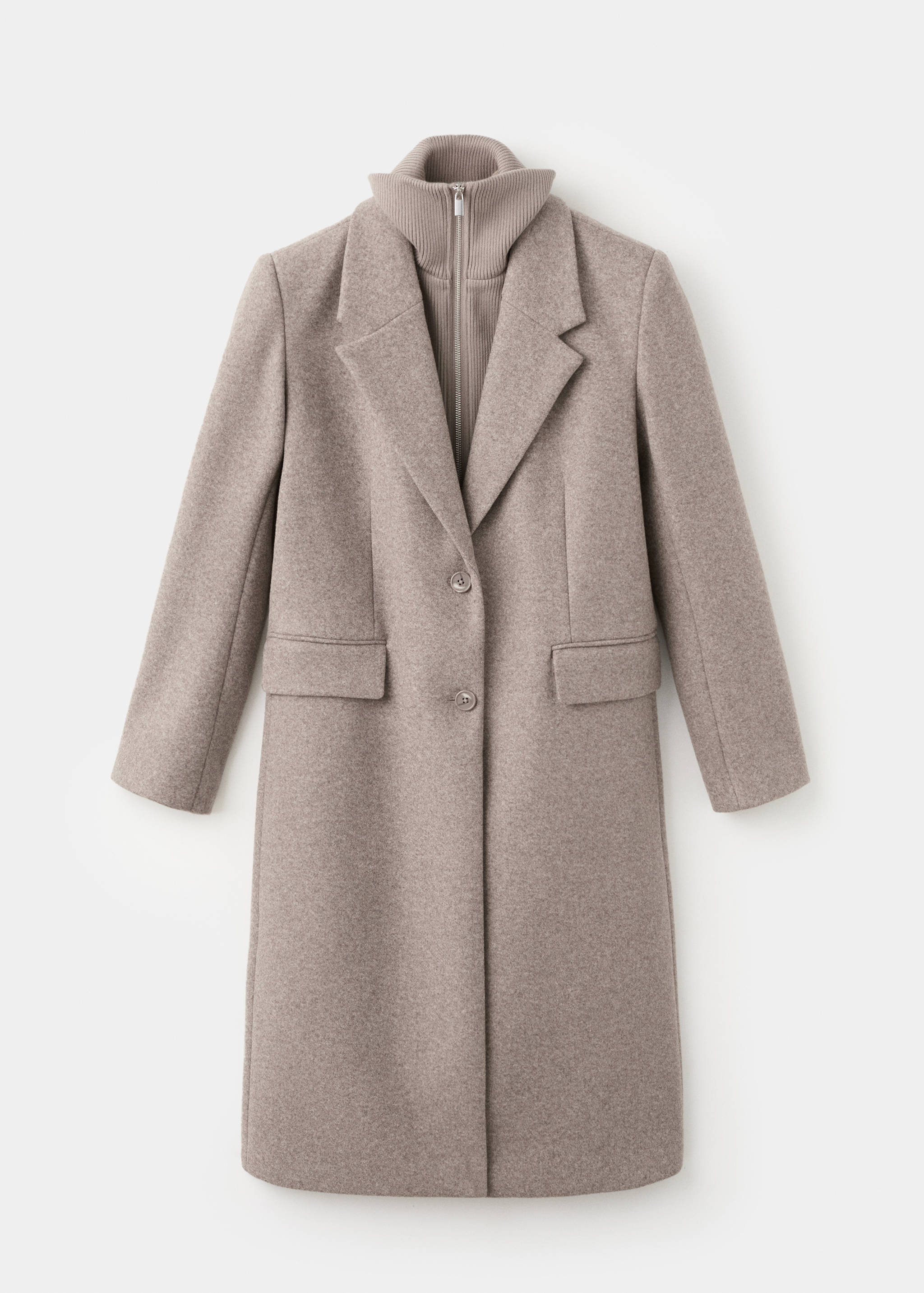 Combined coat with detachable collar - Article without model