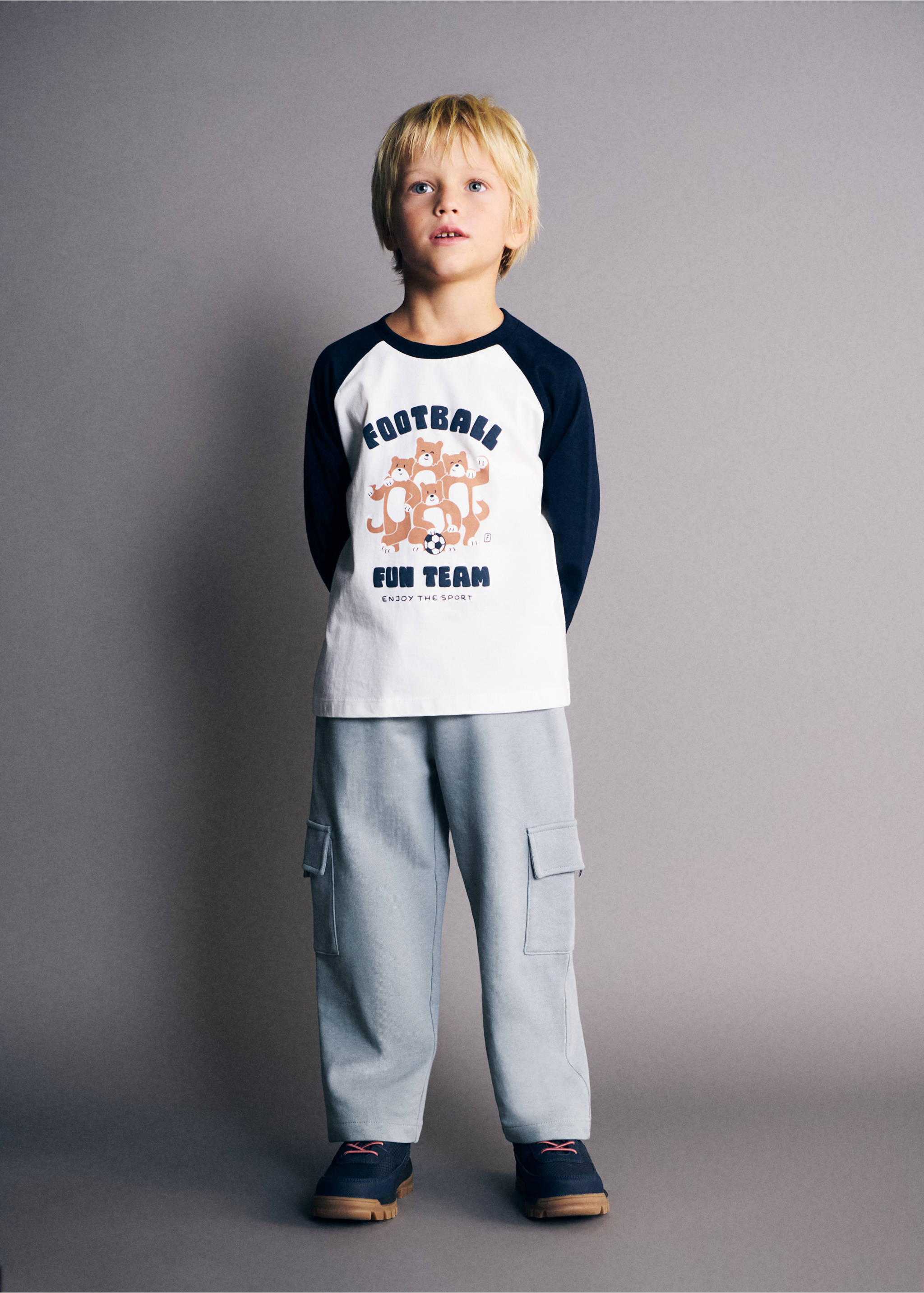 Joggers cargo algodón - Plano general, Azul celeste. Ref: 27071196-00.