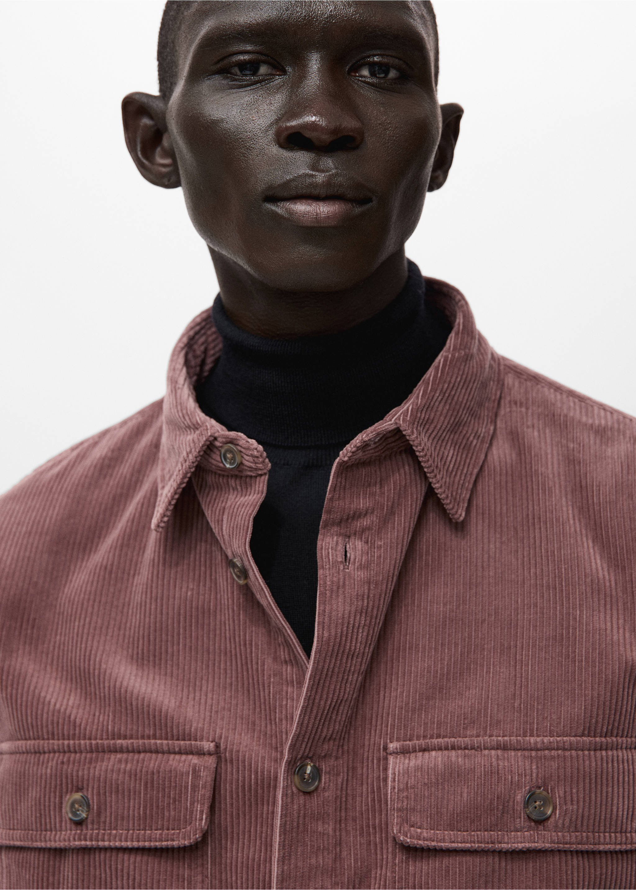 Вельветовая верхняя рубашка с карманами - Деталь изделия 1, Бургундия. Ref: 27071198-00.