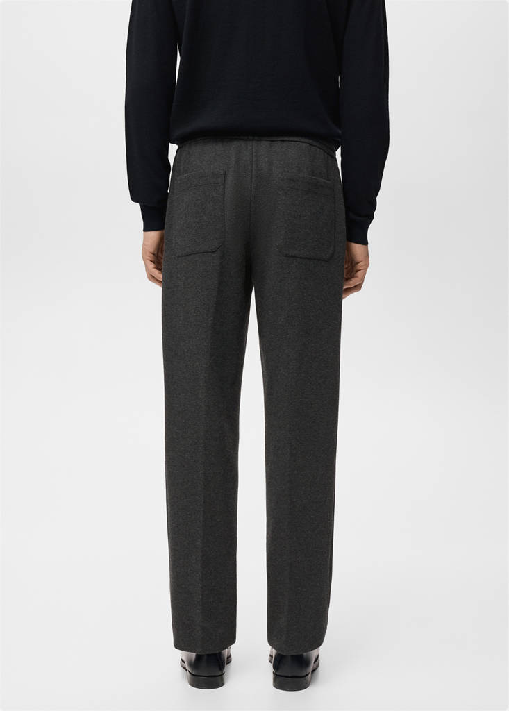 Flannel joggers with drawstring — Dark Heather Grey