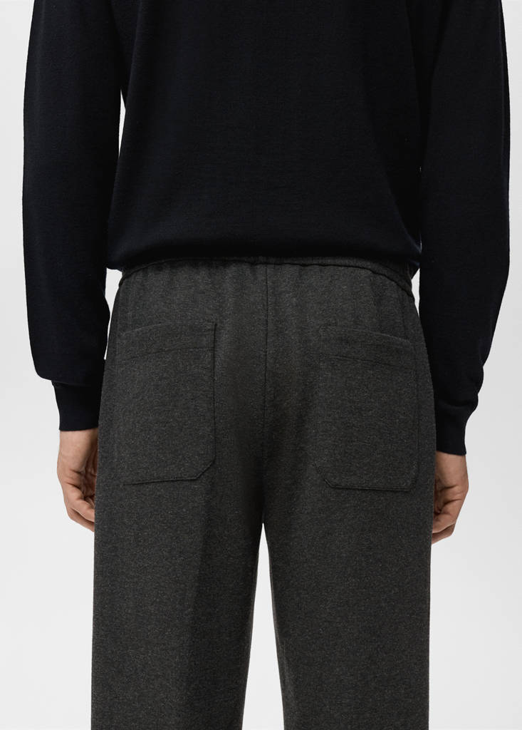 Flannel joggers with drawstring — Dark Heather Grey